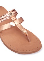 Detail View -Click To Enlarge 'Audra' metallic braided leather combo sandals