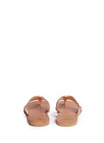 Back View -Click To Enlarge 'Audra' metallic braided leather combo sandals