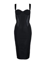 Main View -Click To Enlarge 'Expose' tulle silk bodycon slip dress