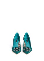 Front View -Click To Enlarge 'Bellucci' jewel brooch Taormina lace pumps