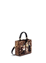 Figure View -Click To Enlarge 'Dolce Box' DG Family appliqué leopard print leather bag