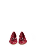 Front View -Click To Enlarge 'Vally' jewel brooch Taormina lace flats