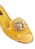 Detail View -Click To Enlarge 'Bianca R' jewelled Taormina lace slippers