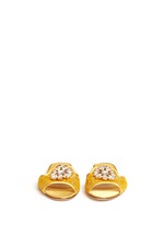 Front View -Click To Enlarge 'Bianca R' jewelled Taormina lace slippers