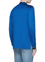 Back View -Click To Enlarge Band collar mercerised cotton shirt