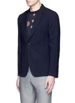 Front View -Click To Enlarge 'Soho' lattice overlay wool soft blazer