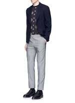 Figure View -Click To Enlarge 'Soho' lattice overlay wool soft blazer