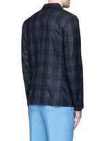 Back View -Click To Enlarge 'Soho' bouclé check plaid double breasted soft blazer