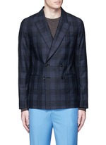 Main View -Click To Enlarge 'Soho' bouclé check plaid double breasted soft blazer