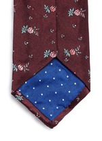Detail View -Click To Enlarge Floral embroidery silk tie