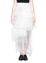 Main View -Click To Enlarge Polka-dot mesh tiered skirt