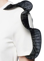 Detail View -Click To Enlarge Organza ruffle shoulder T-shirt dress
