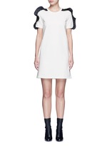 Main View -Click To Enlarge Organza ruffle shoulder T-shirt dress