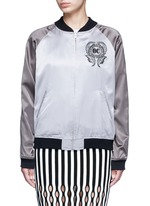 Main View -Click To Enlarge Reversible cash embroidery silk varsity jacket
