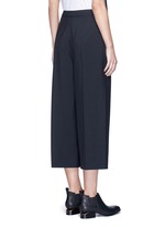 Back View -Click To Enlarge Pleated front cropped wool blend pants