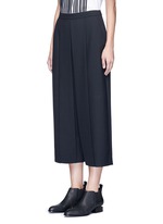 Front View -Click To Enlarge Pleated front cropped wool blend pants
