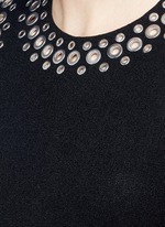 Detail View -Click To Enlarge Grommet border A-line dress