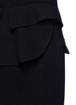 Detail View -Click To Enlarge Peplum back zip front long vest