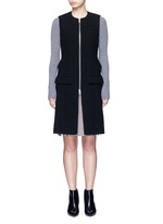 Main View -Click To Enlarge Peplum back zip front long vest