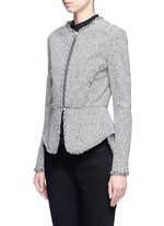Front View -Click To Enlarge Ball stud tweed peplum jacket