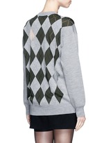 Back View -Click To Enlarge 'Argyle' cutout argyle intarsia sweater