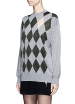Front View -Click To Enlarge 'Argyle' cutout argyle intarsia sweater