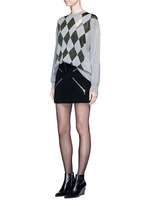 Figure View -Click To Enlarge 'Argyle' cutout argyle intarsia sweater