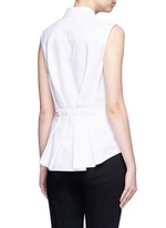 Back View -Click To Enlarge Peplum back sleeveless shirt
