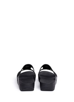 Back View -Click To Enlarge 'Carmel' stud lasercut suede slide sandals