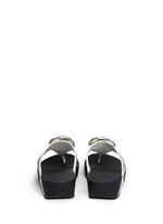 Back View -Click To Enlarge 'Glitterosa' floral appliqué glitter flip flops