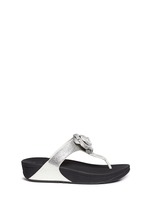 Main View -Click To Enlarge 'Glitterosa' floral appliqué glitter flip flops