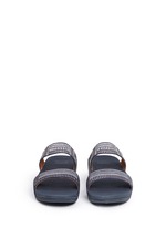 Front View -Click To Enlarge 'Aztec Chada' mosaic stud suede slide sandals
