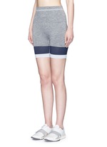 Front View -Click To Enlarge 'Cadet' circular knit high waist bike shorts