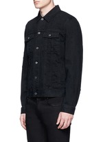 Front View -Click To Enlarge Distressed denim jacket