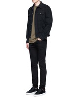 Figure View -Click To Enlarge Distressed denim jacket
