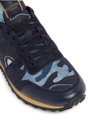 Click To Zoom Valentino - Camouflage patchwork denim sneakers