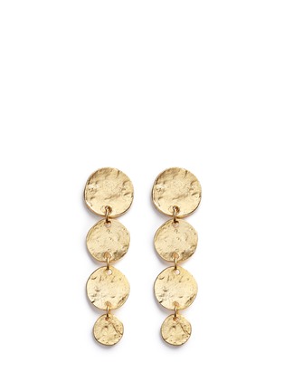 Main View - Click To Enlarge Main View - Click To Enlarge - Kenneth Jay Lane - Graduating gold plated coin charm drop earrings