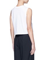 Back View -Click To Enlarge Barcode print cropped tank top