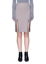 Main View -Click To Enlarge Keyhole split houndstooth knit pencil skirt