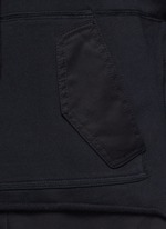 Detail View -Click To Enlarge Twill hem French terry utility sweatshirt
