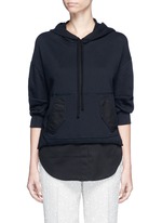 Main View -Click To Enlarge Twill hem French terry utility sweatshirt