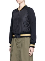 Front View -Click To Enlarge Flocked animal print panelled bomber jacket