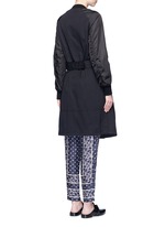 Back View -Click To Enlarge Twill nylon combo bomber trench coat