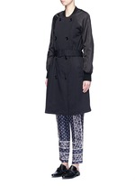 Front View -Click To Enlarge Twill nylon combo bomber trench coat