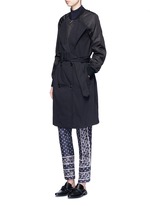 Figure View -Click To Enlarge Twill nylon combo bomber trench coat