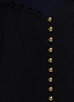 Detail View -Click To Enlarge Crepe hopsack combo button shirt dress
