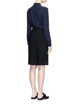 Back View -Click To Enlarge Crepe hopsack combo button shirt dress