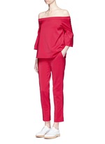 Figure View -Click To Enlarge Stretch faille cropped pants