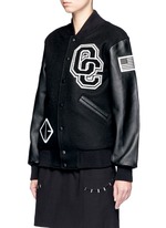 Front View -Click To Enlarge 'OC' leather sleeve varsity jacket