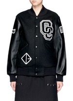 Main View -Click To Enlarge 'OC' leather sleeve varsity jacket